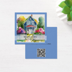 Carte de visite immobilier aquarelle