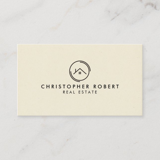 Carte De Visite Immobilier blanc minimaliste (Devant)