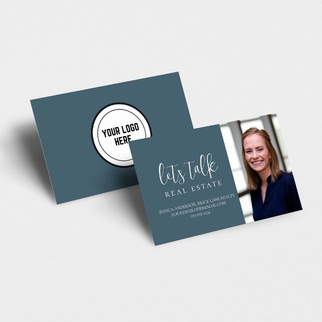 Carte De Visite Immobilier bleu professionnel (Créateur téléchargé)