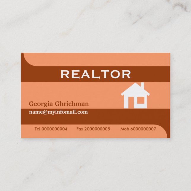 Carte De Visite Immobilier/cartes de visite immobiliers - corail (Devant)