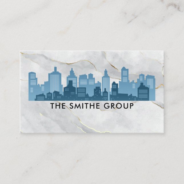 Carte De Visite Immobilier Ciel de la ville | Construction (Devant)