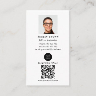 Carte De Visite Immobilier Code QR professionnel photo simple