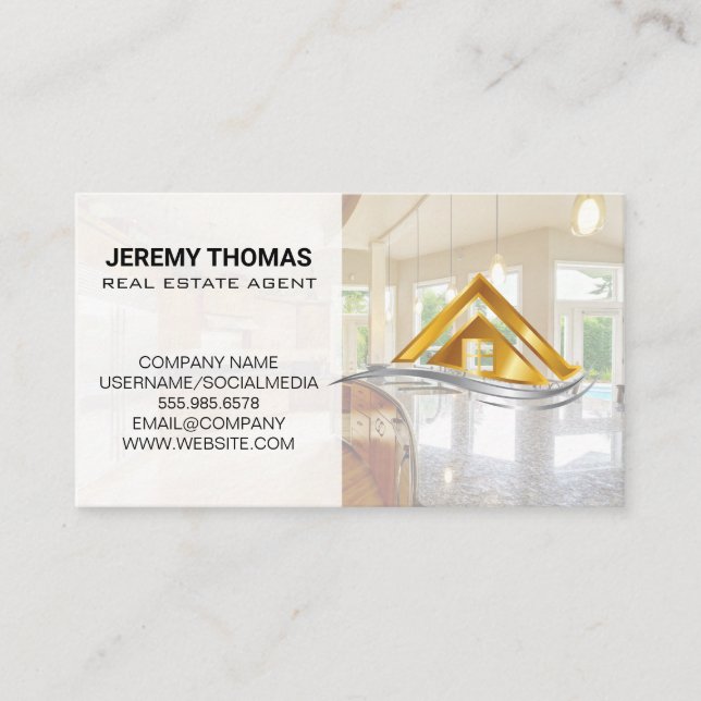 Carte De Visite Immobilier | Cuisine | Logo Moderne (Devant)