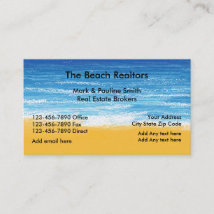 Carte De Visite Immobilier de Plage