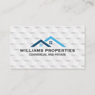 Carte De Visite Immobilier Logo sur le toit Propriétés