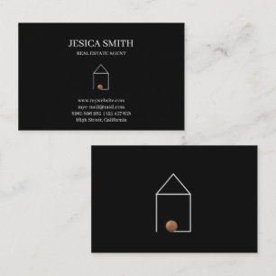 Carte De Visite Immobilier minimaliste noir