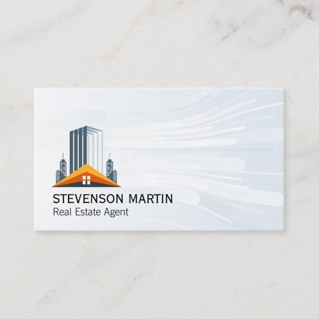 Carte De Visite Immobilier Moderne | Propriétés | Locations (Devant)