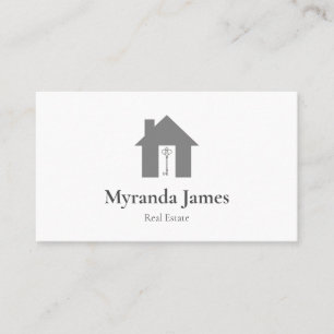 Carte De Visite Immobilier moderne Simple Gray House Realer
