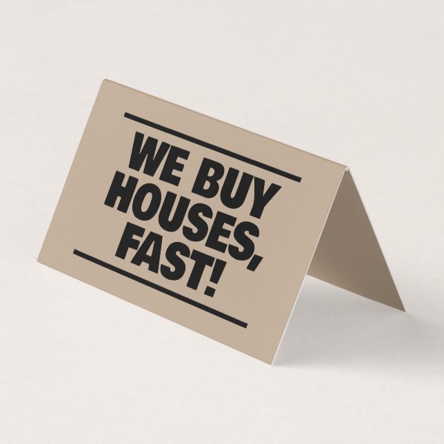 Carte De Visite Immobilier Nous Achetons Maisons QR Folded (Devant)
