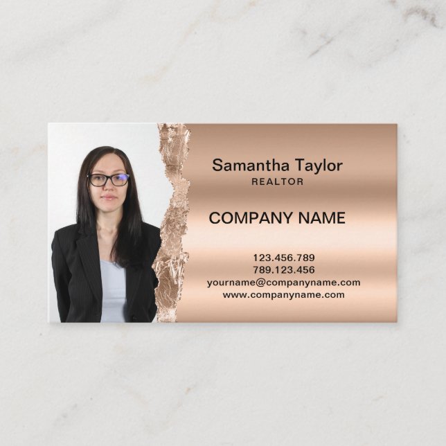 Carte De Visite Immobilier professionnel Insérer ou Ajouter une ph (Devant)