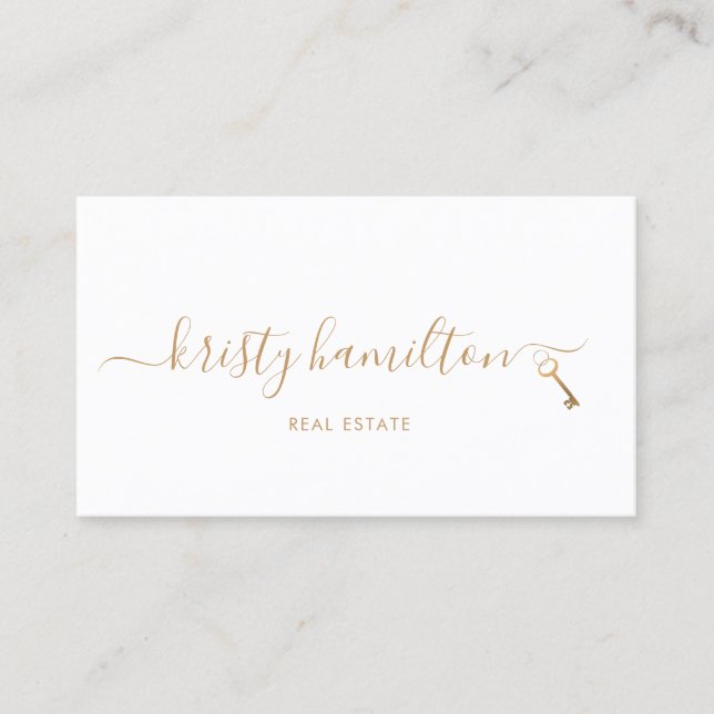 Carte De Visite immobilier professionnel maison courtier clé (Devant)