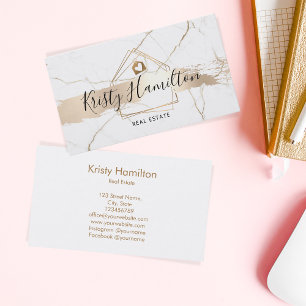 Carte De Visite immobilier professionnel maison courtier or affair