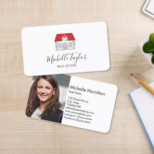 Carte De Visite Immobilier professionnel maison courtier or photo