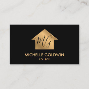 Carte De Visite Immobilier Professionnel Moderne Monogramme Maison
