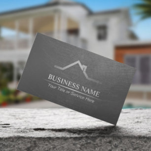 Carte De Visite Immobilier professionnel Realtor Grunge Metal