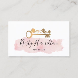 Carte De Visite immobilier professionnel realtor key ajouter photo