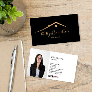 Carte De Visite immobilier professionnel realtor key ajouter photo