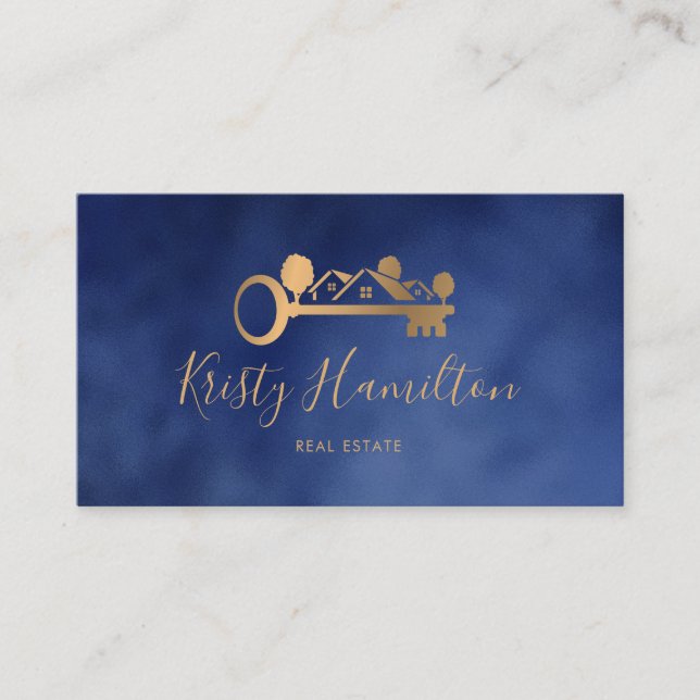 Carte De Visite immobilier professionnel realtor key ajouter photo (Devant)