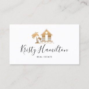 Carte De Visite immobilier professionnel realtor plage maison phot