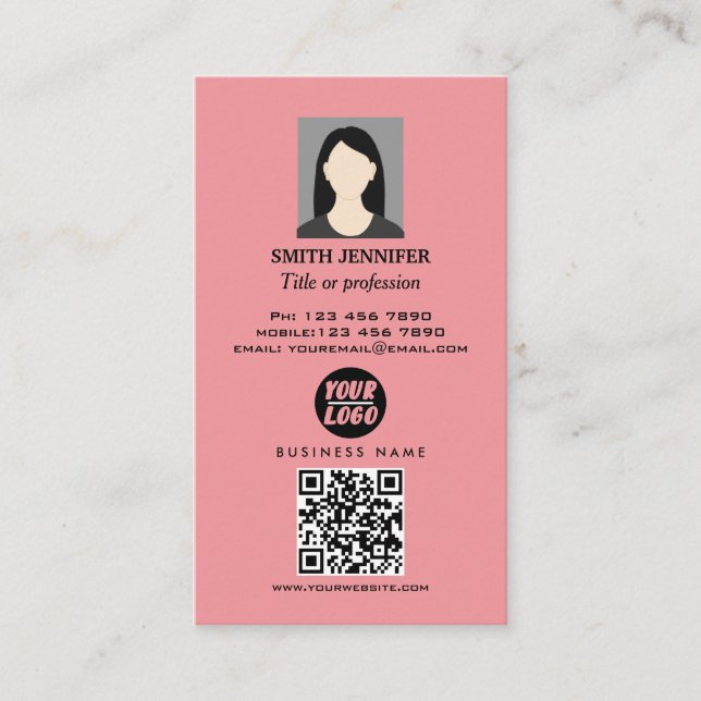 Carte De Visite Immobilier QR code professionnel photo élégante  (Devant)