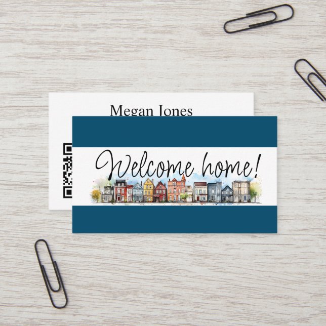 Carte De Visite Immobilier, Realtor, Courtier (Devant/Arrière en situation)