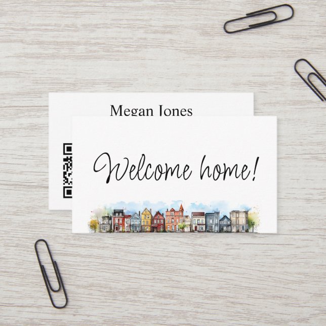 Carte De Visite Immobilier, Realtor, Courtier (Devant/Arrière en situation)