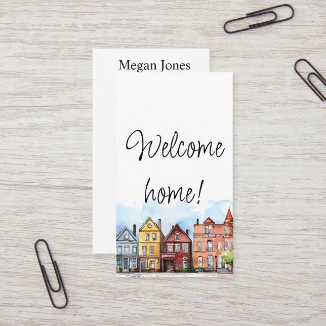 Carte De Visite Immobilier, Realtor, Courtier (Devant/Arrière en situation)