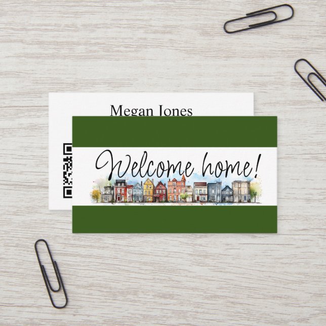 Carte De Visite Immobilier, Realtor, Courtier (Devant/Arrière en situation)