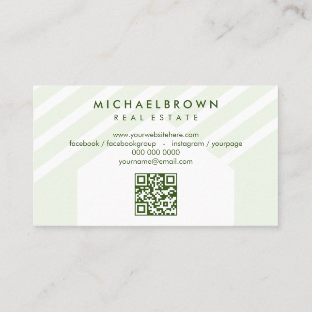 Carte De Visite Immobilier sur le toit Code Qr (Dos)