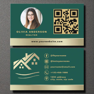 Carte de visite immobilière QR Code Gold House Gre