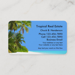 Carte De Visite Immobiliers de plage