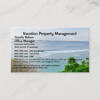 Carte De Visite Immobiliers de vacances de propriété de plage