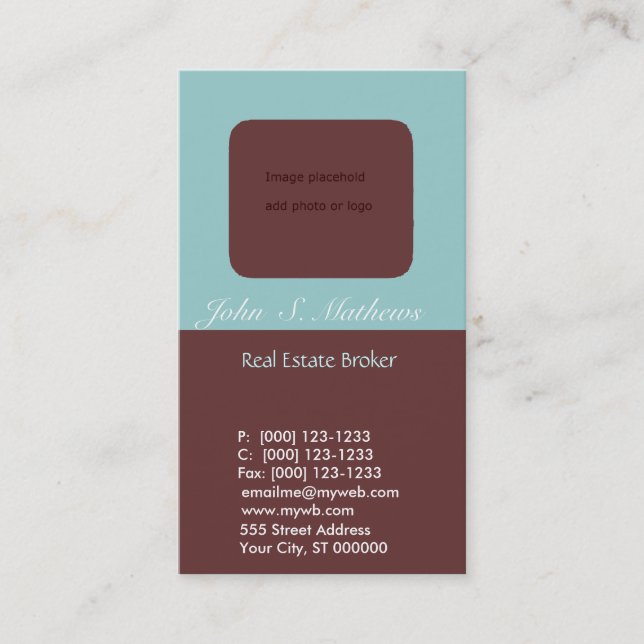 Carte De Visite Immobiliers de vrai agent immobilier de support de (Devant)