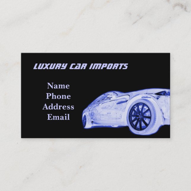 Carte De Visite Importations et service de luxe de voiture (Devant)