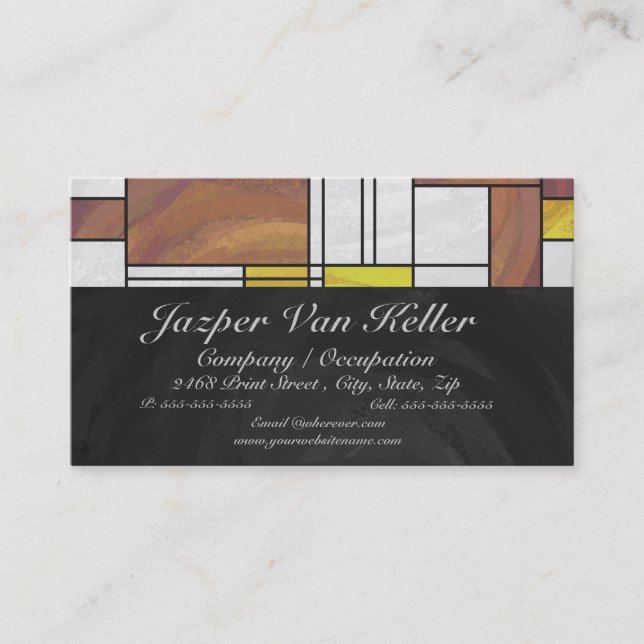 Carte De Visite Impression Brown jaune vert (Devant)