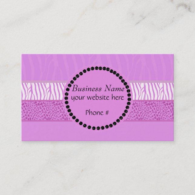 Carte De Visite Impression d'animal sauvage violet (Devant)