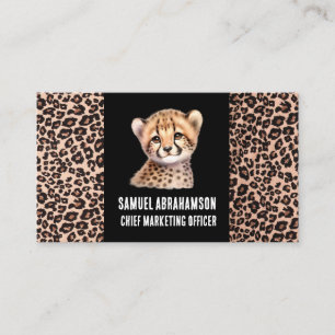 Carte De Visite Impression léopard Kawaii Premier