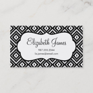 Carte De Visite Impression Tribal Aztèque noir et blanc