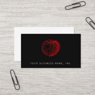 Carte De Visite Impression typographique rouge Apple d'Apple de