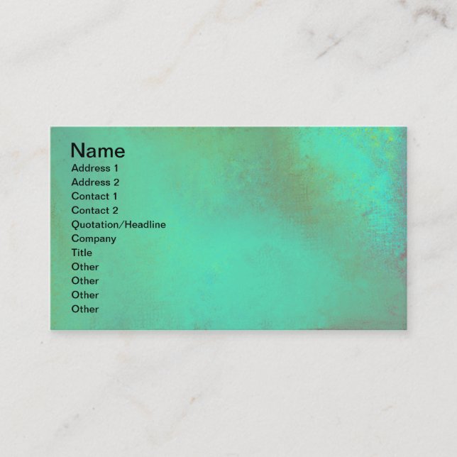 Carte De Visite Impression verte (Devant)