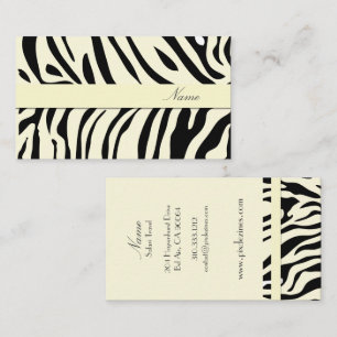 Carte De Visite Impression Zebra/DO-IT-YOURSELF couleur arrière -