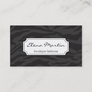 Carte De Visite Impression Zebra   gris foncé
