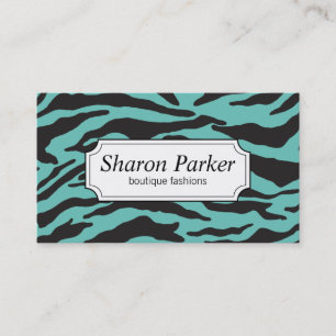 Carte De Visite Impression Zebra   TURQUOISE