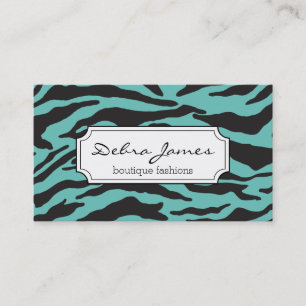 Carte De Visite Impression Zebra TURQUOISE