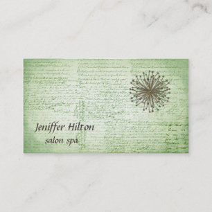 Carte De Visite Impressionnant dandelion de script vintage romanti