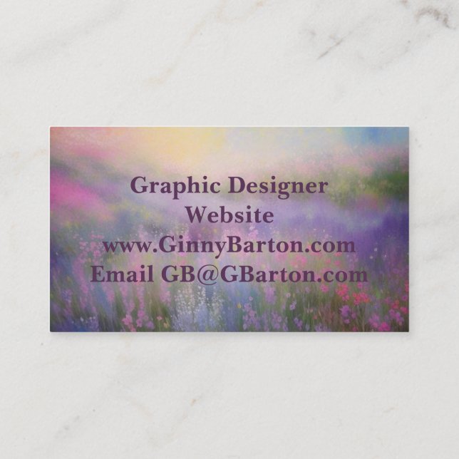 Carte De Visite Impressionniste floral AI Art Design (Dos)
