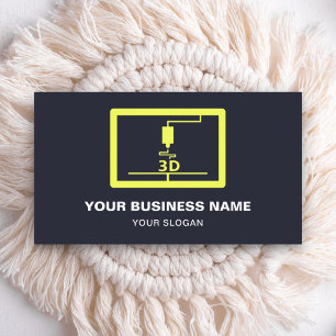 Carte De Visite Imprimante 3D jaune moderne