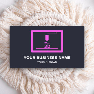 Carte De Visite imprimante 3D rose moderne