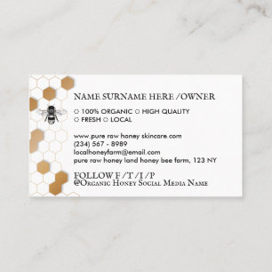 Carte De Visite Imprimé Apiary en nid d'abeille à miel de abeille 