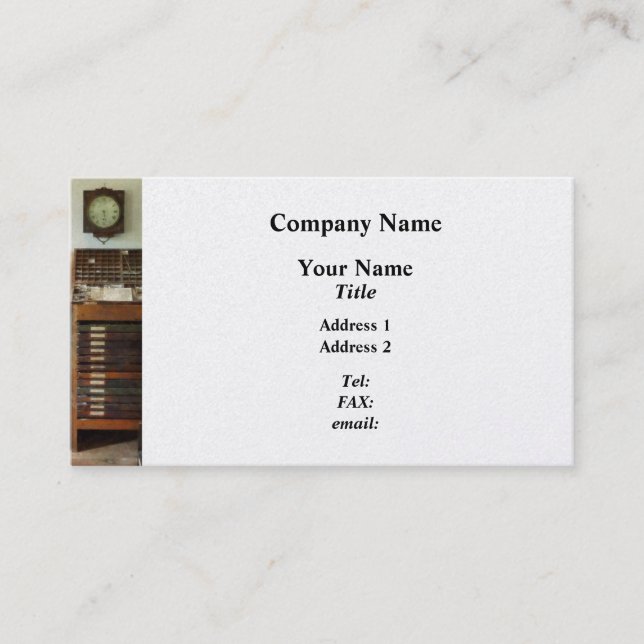 Carte De Visite Imprimerie avec horloge (Devant)